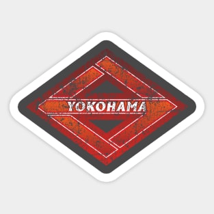 Yokohama Municipality Japanese Symbol Distressed Sticker